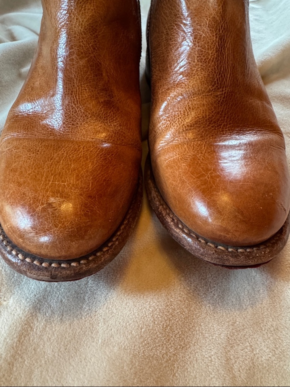 Bed|Stu Yurisa Ankle Boot- Rustic Tan Leather Women’s Size 9 - Picture 6 of 16